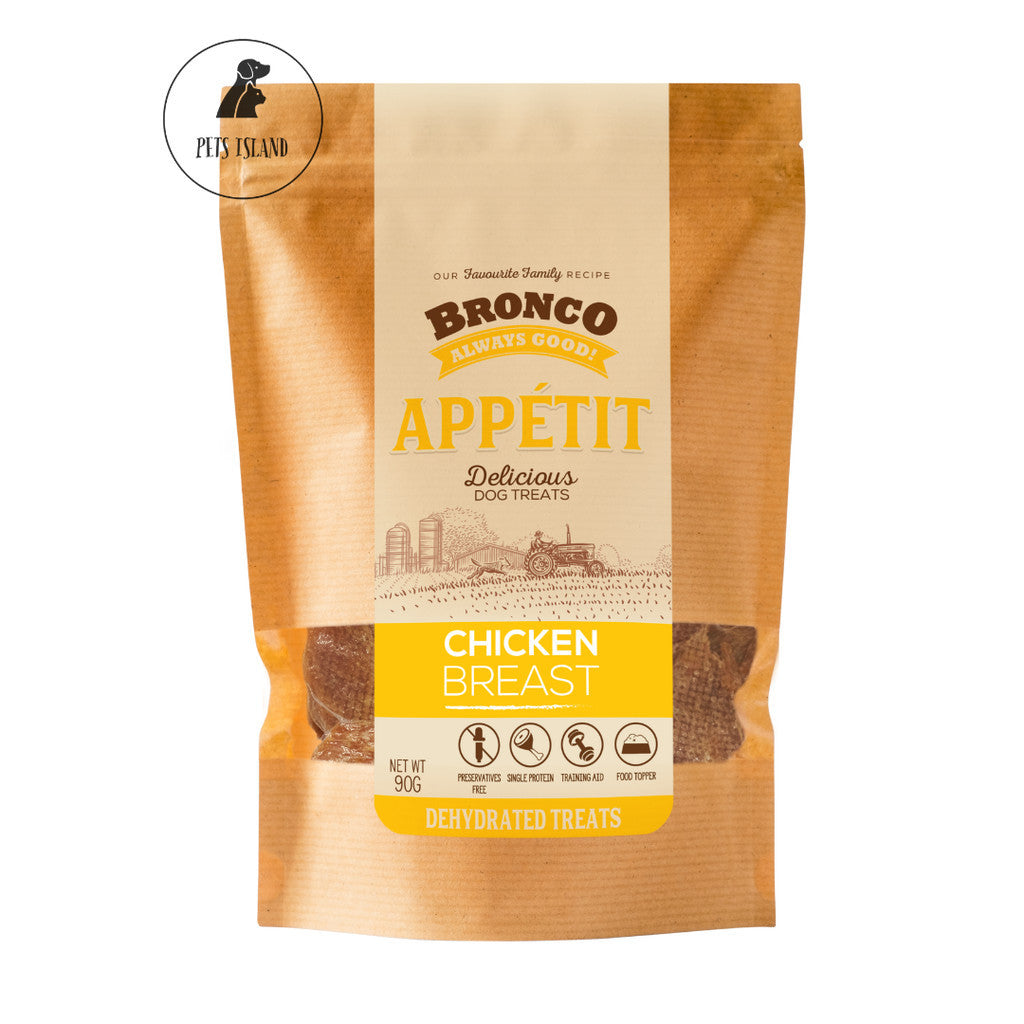 BUY 1 FREE 1: Bronco Appetit Dehydrated Dog Treat 90g - Beef Liver, Chicken Breast, Duck Gizzard, Buffalo Spleen & Heart