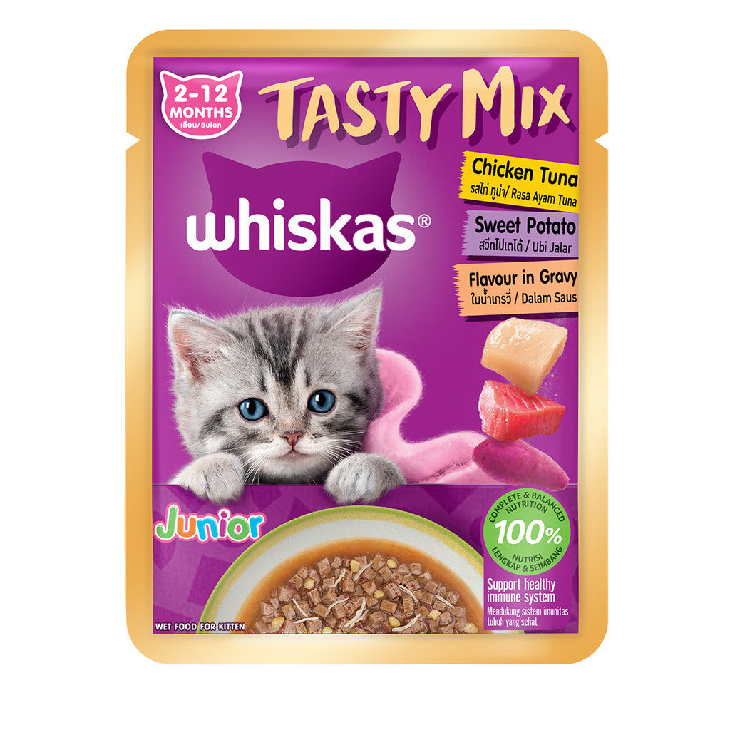 Whiskas Tasty Mix Junior Kitten Pouch Wet Cat Food 70g
