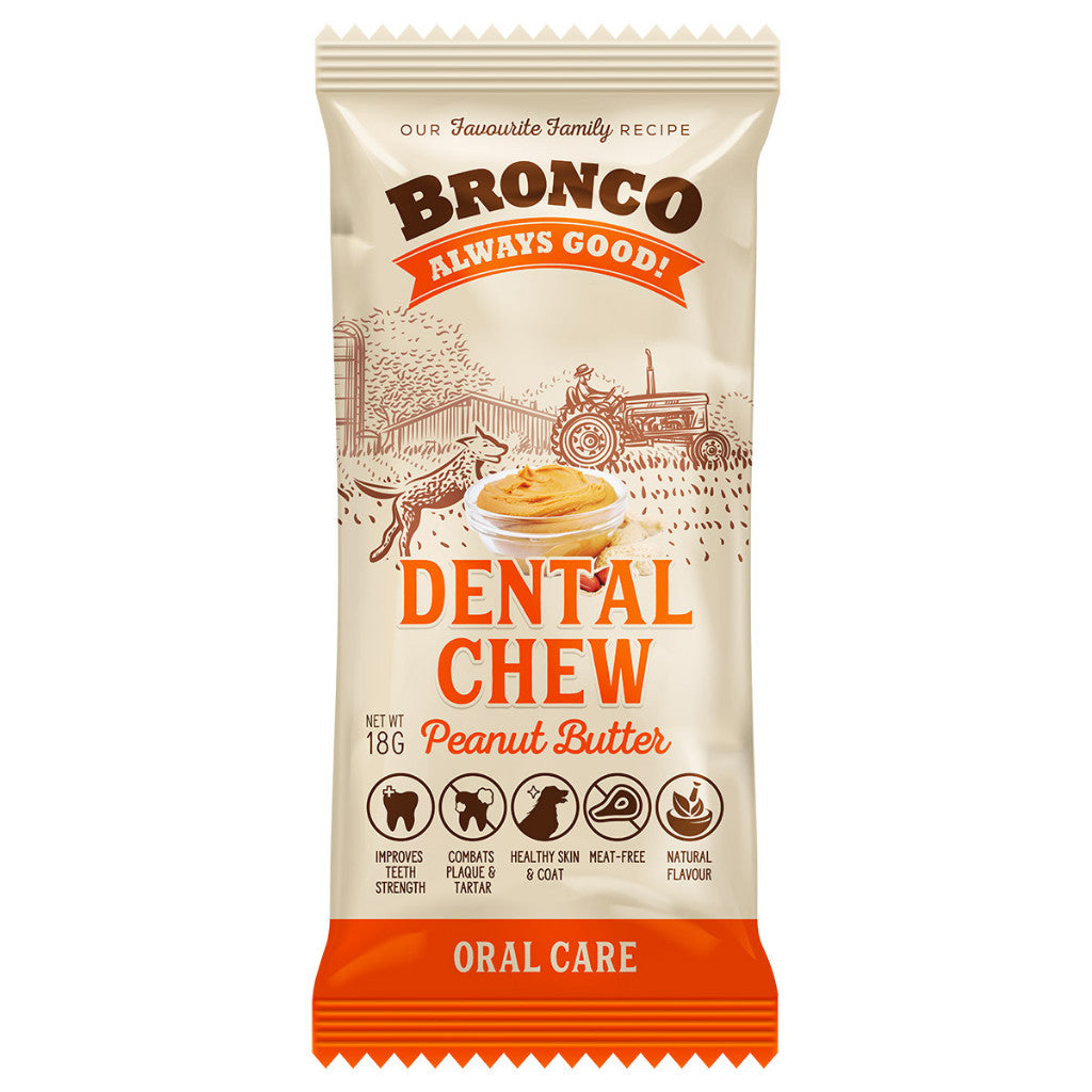 12 FOR $10: Bronco Dental Chew for Dog 18g - Banana, Blueberry, Cranberry, Milk, Mint, Peanut Butter