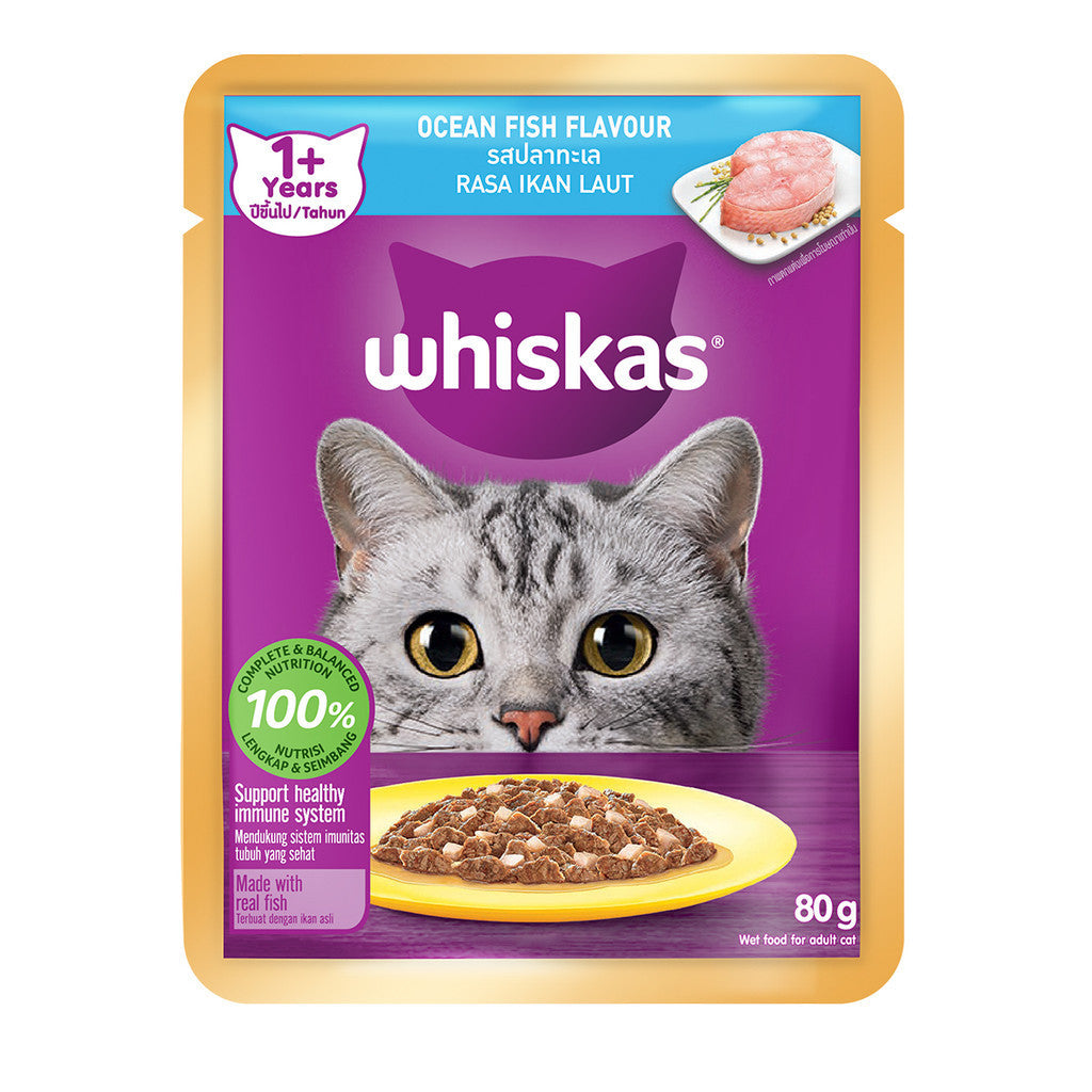 Whiskas Pouch Adult & Senior Nutritious Flavor Wet Cat Food 80g