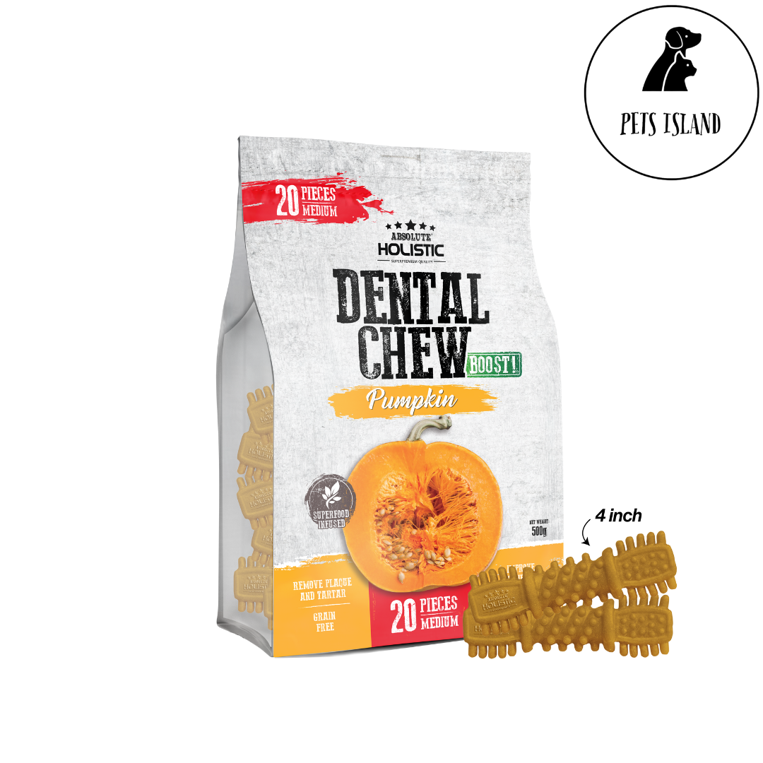 Absolute Holistic Dental Chew & Dental Chew for Dogs Boost Jumbo Pack 500g (20pcs)