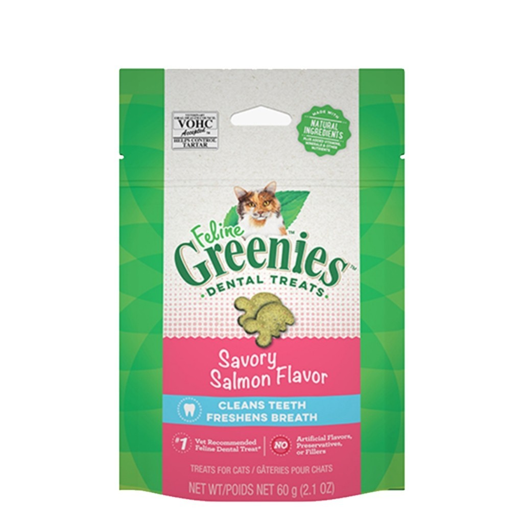 Greenies Feline Dental Treat & Chews for Cats 60g 4 Flavours - Catnip, Chicken, Salmon, Tuna