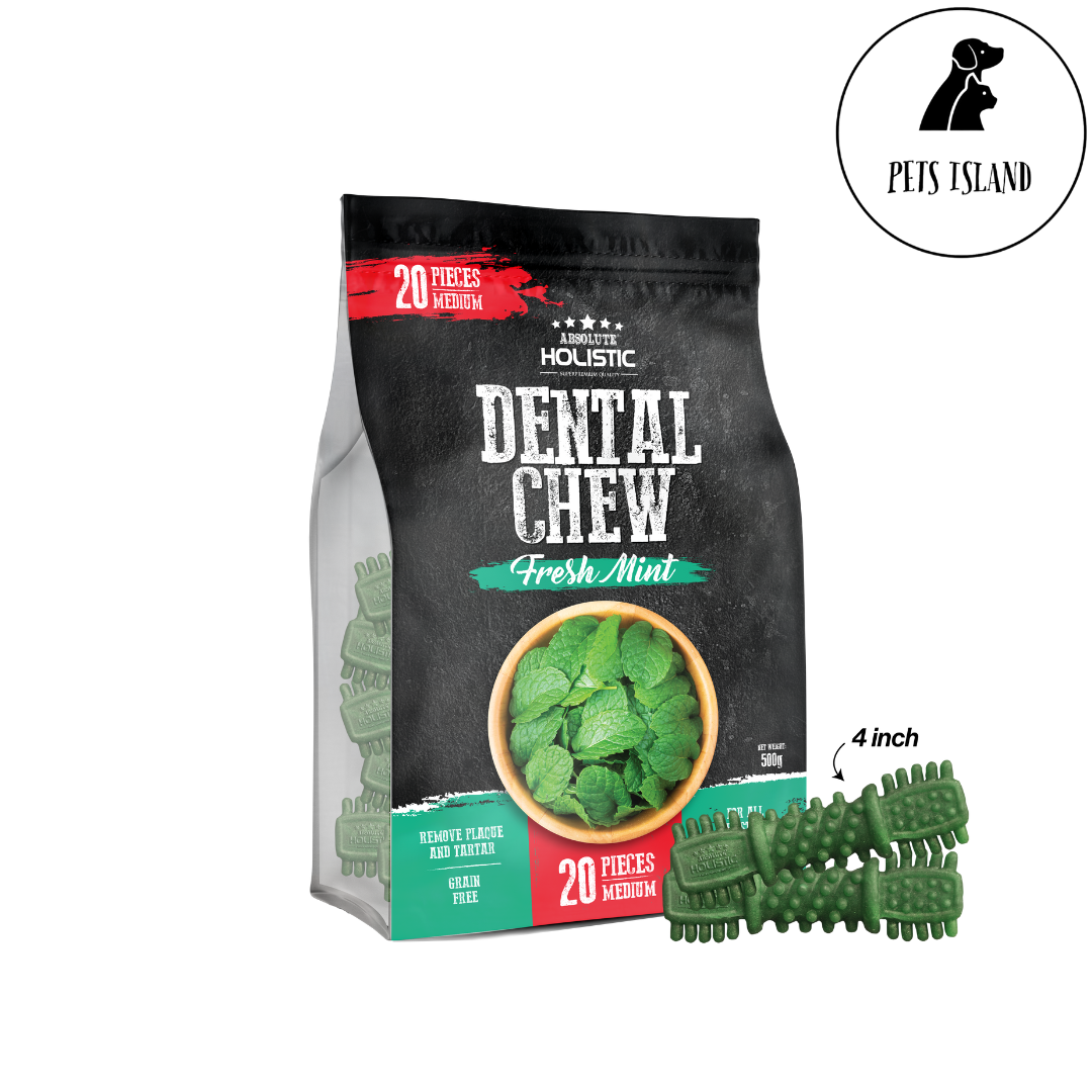 Absolute Holistic Dental Chew & Dental Chew for Dogs Boost Jumbo Pack 500g (20pcs)