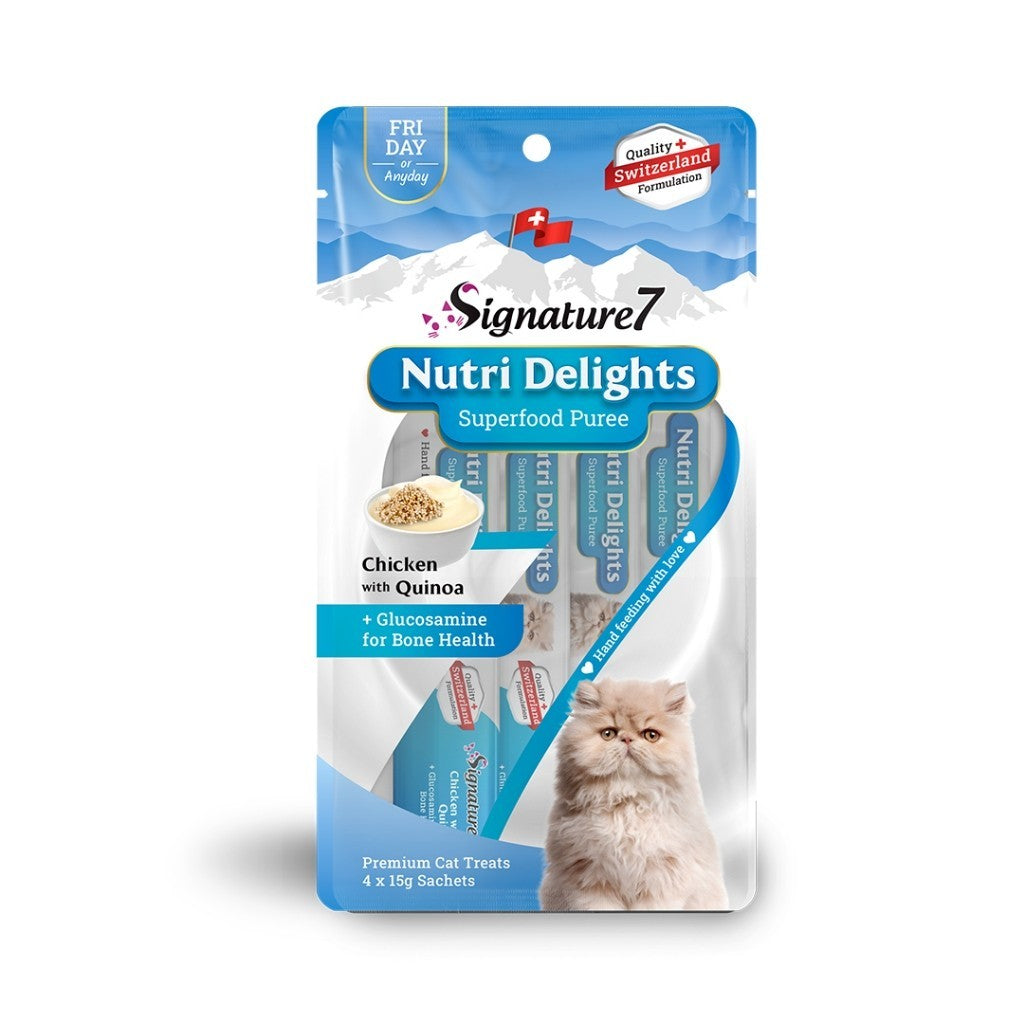 Signature7 Nutri Delights Superfood Puree 15g x4 Cat Wet Treats