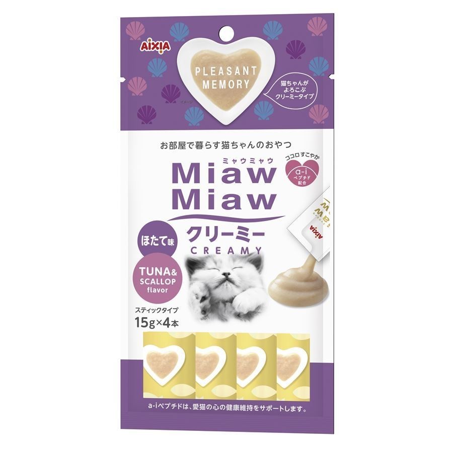 $3 EACH MIX & MATCH (6+ QTY): Aixia Miaw Miaw Creamy Cat Treats - 15g x 4 sachets