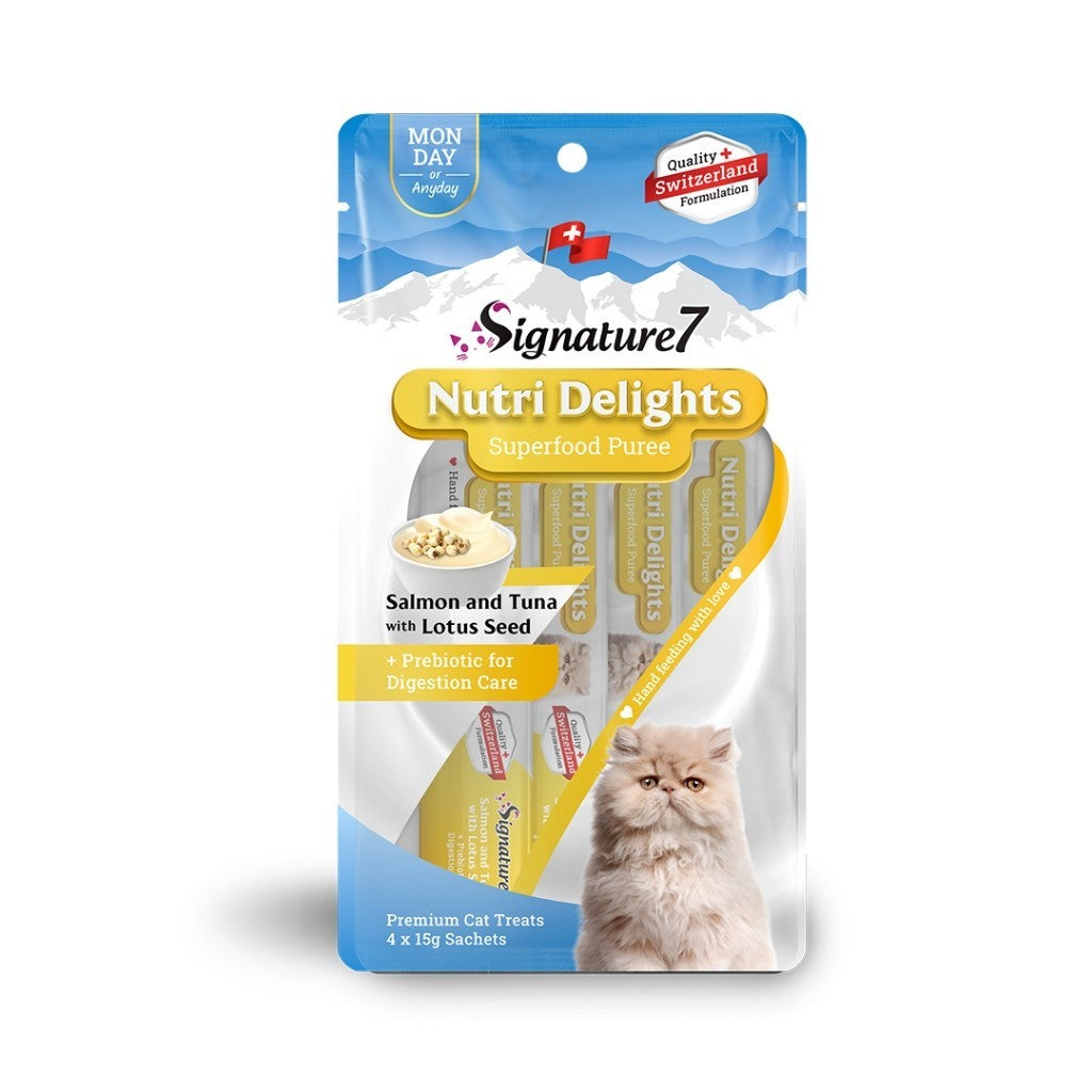 Signature7 Nutri Delights Superfood Puree 15g x4 Cat Wet Treats