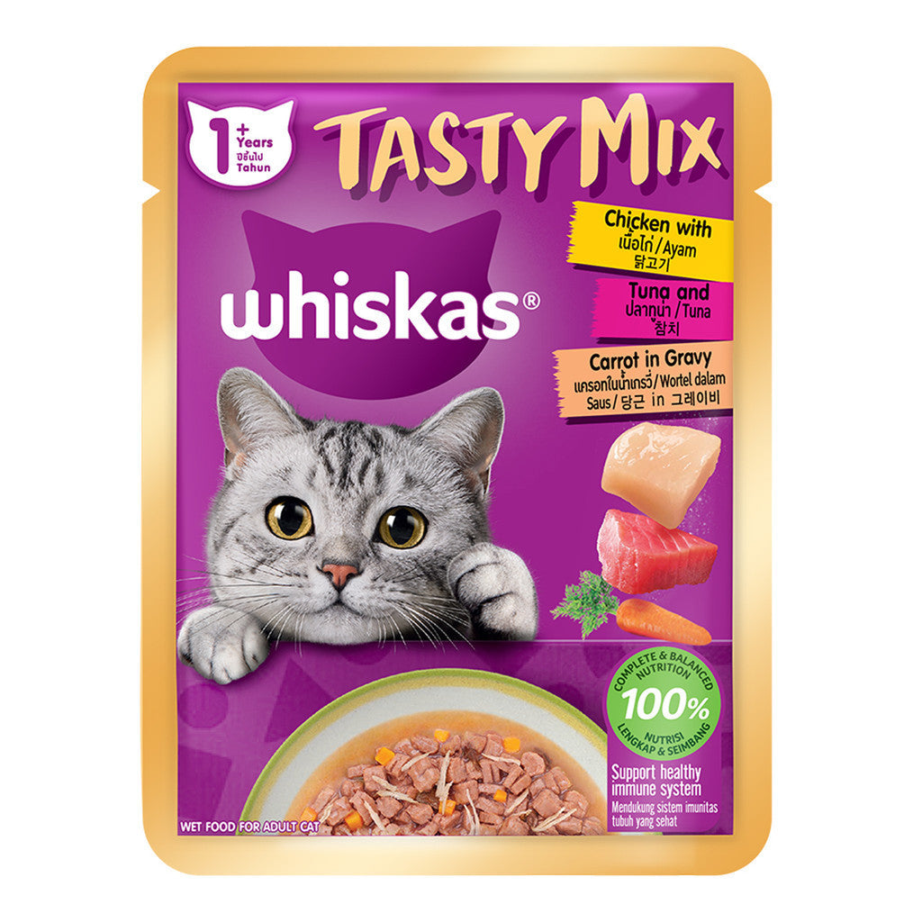 Whiskas Tasty Mix Pouch Wet Cat Food 70g