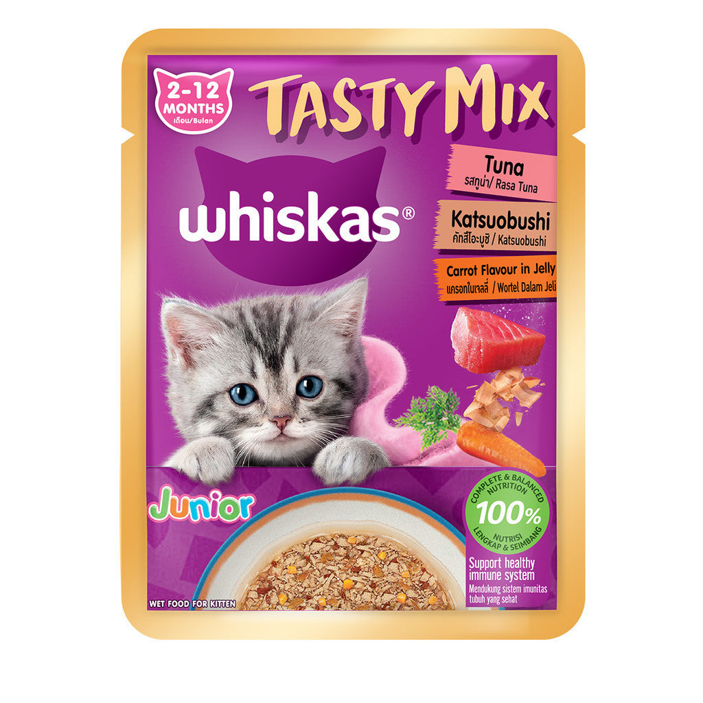 Whiskas Tasty Mix Junior Kitten Pouch Wet Cat Food 70g