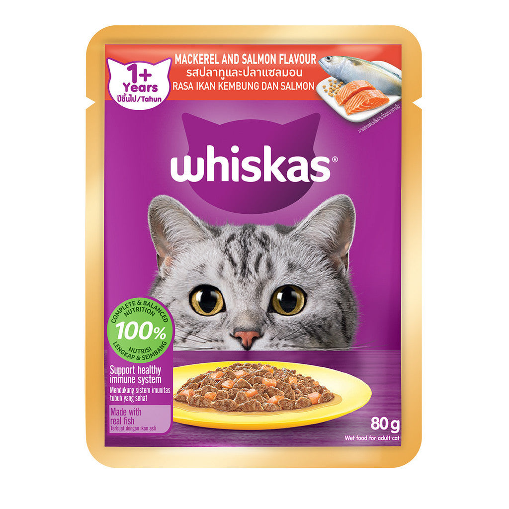 Whiskas Pouch Adult & Senior Nutritious Flavor Wet Cat Food 80g