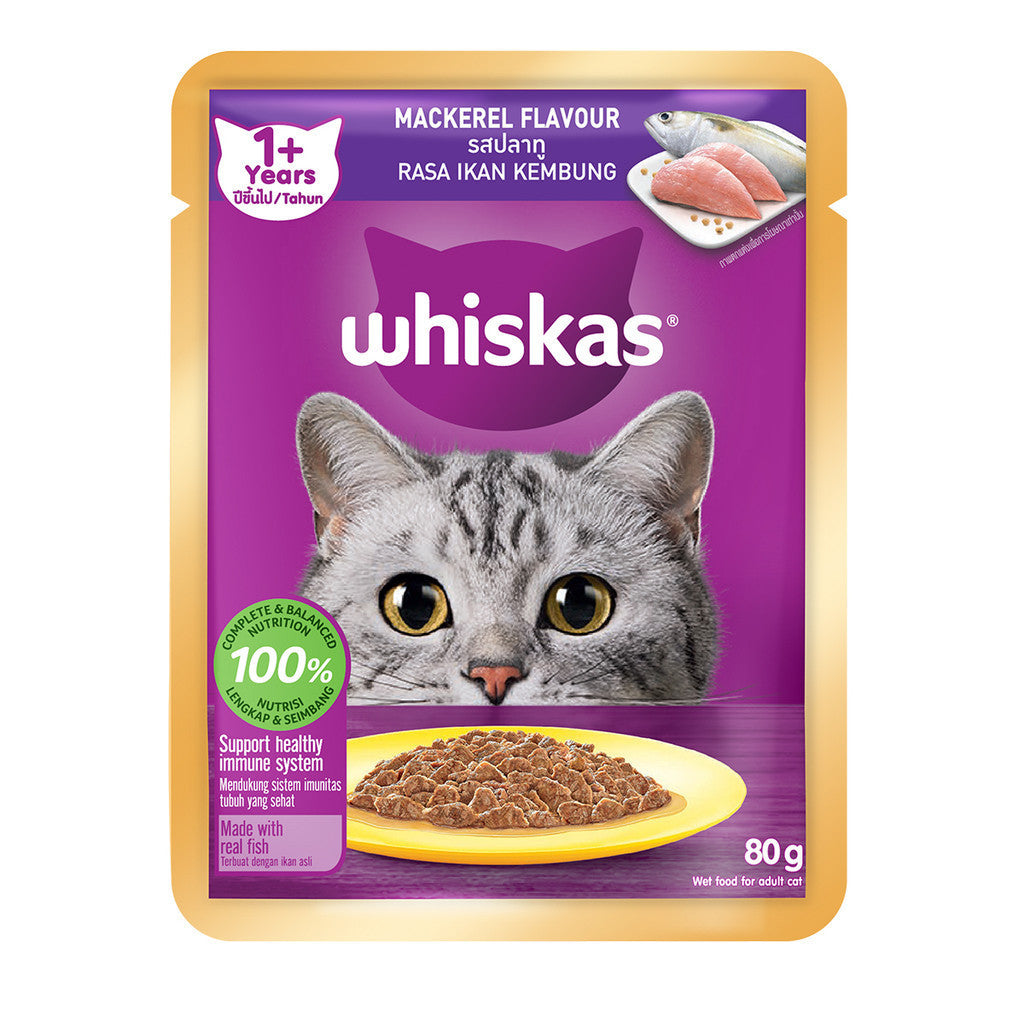 Whiskas Pouch Adult & Senior Nutritious Flavor Wet Cat Food 80g