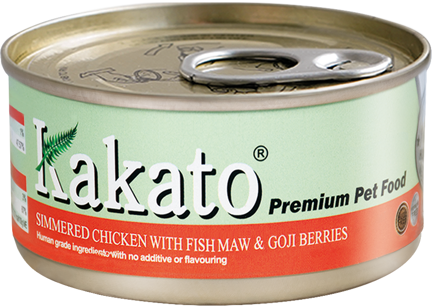 Kakato Simmered Chicken with Fish Maw & Goji Berries Canned Cat & Dog Food 70g