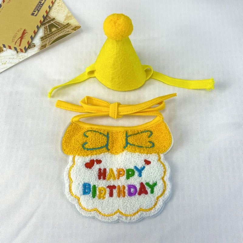 Birthday Bibs & Party Hats Set for Dogs & Cats Cute Pet Accessories