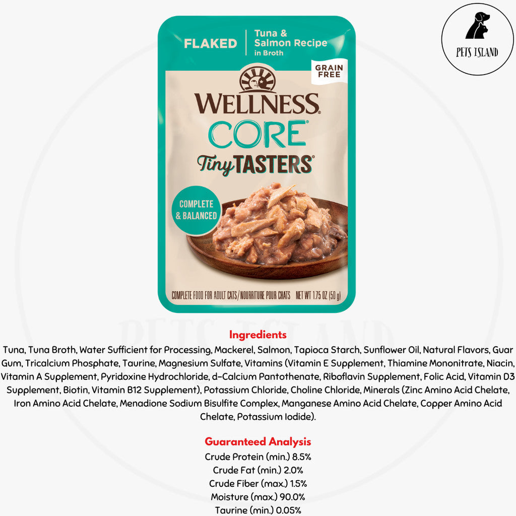 Wellness CORE Tiny Tasters Wet Cat Food 1.75oz Pate / Minced / Flaked Cat Wet Food
