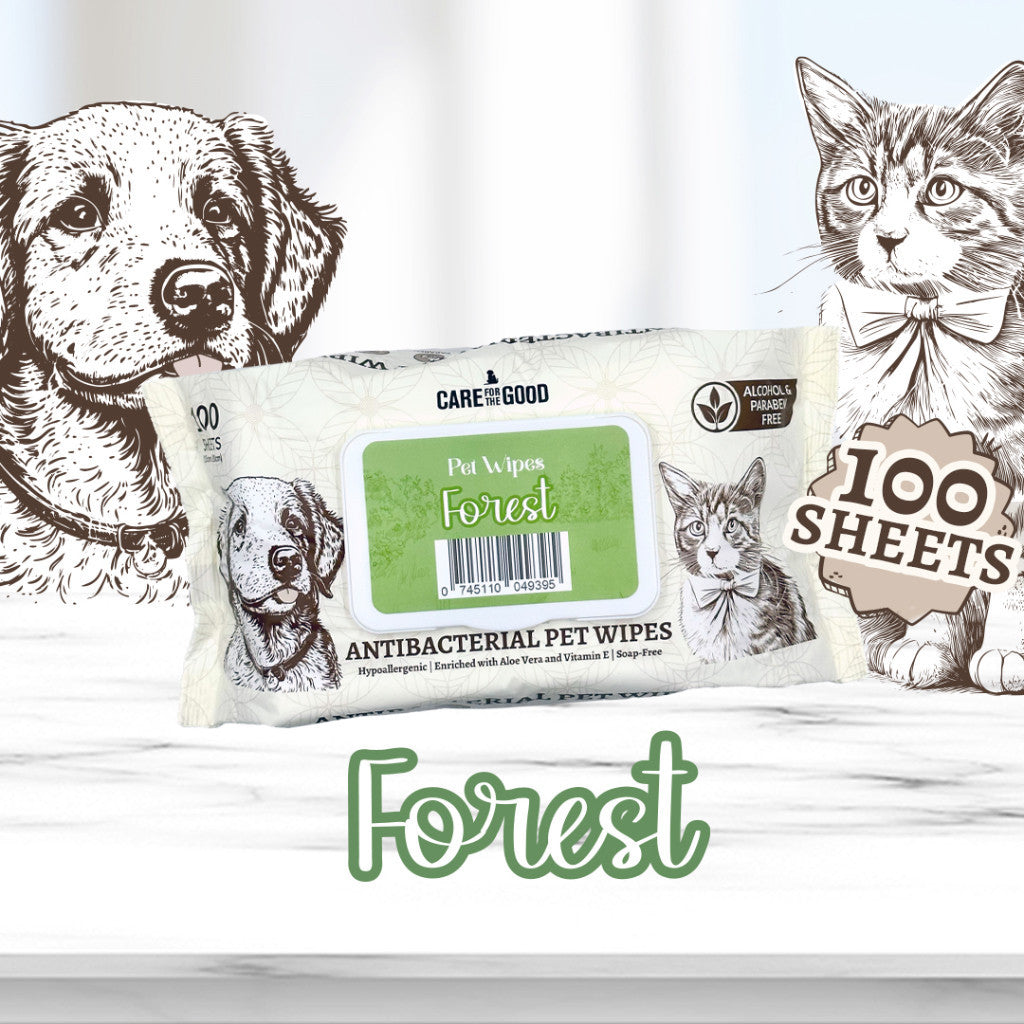 3 FOR $11.90: Care For The Good Antibacterial Pet Wipes 100pc Suitable for Cats, Dogs & Small Animal