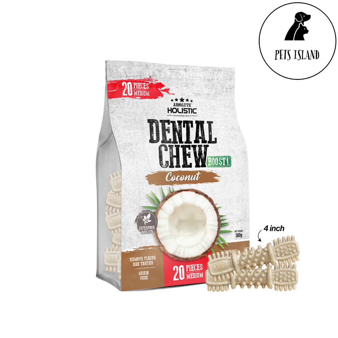 Absolute Holistic Dental Chew & Dental Chew for Dogs Boost Jumbo Pack 500g (20pcs)