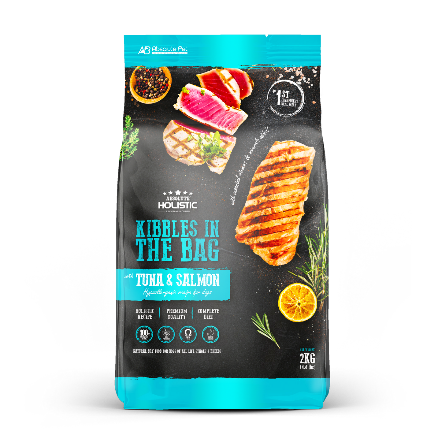 Absolute Holistic Kibbles In The Bag Tuna & Salmon Dry Dog Food 2KG