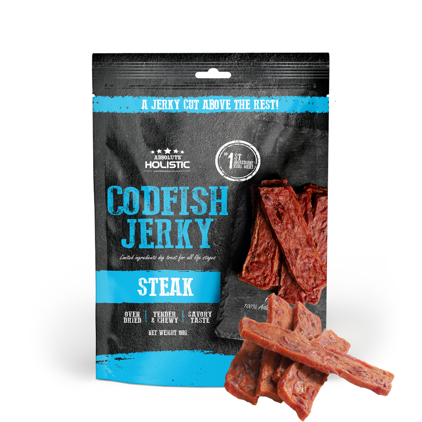 Absolute Holistic Cod Fish Steak Dumbbell Dog Treats 100g