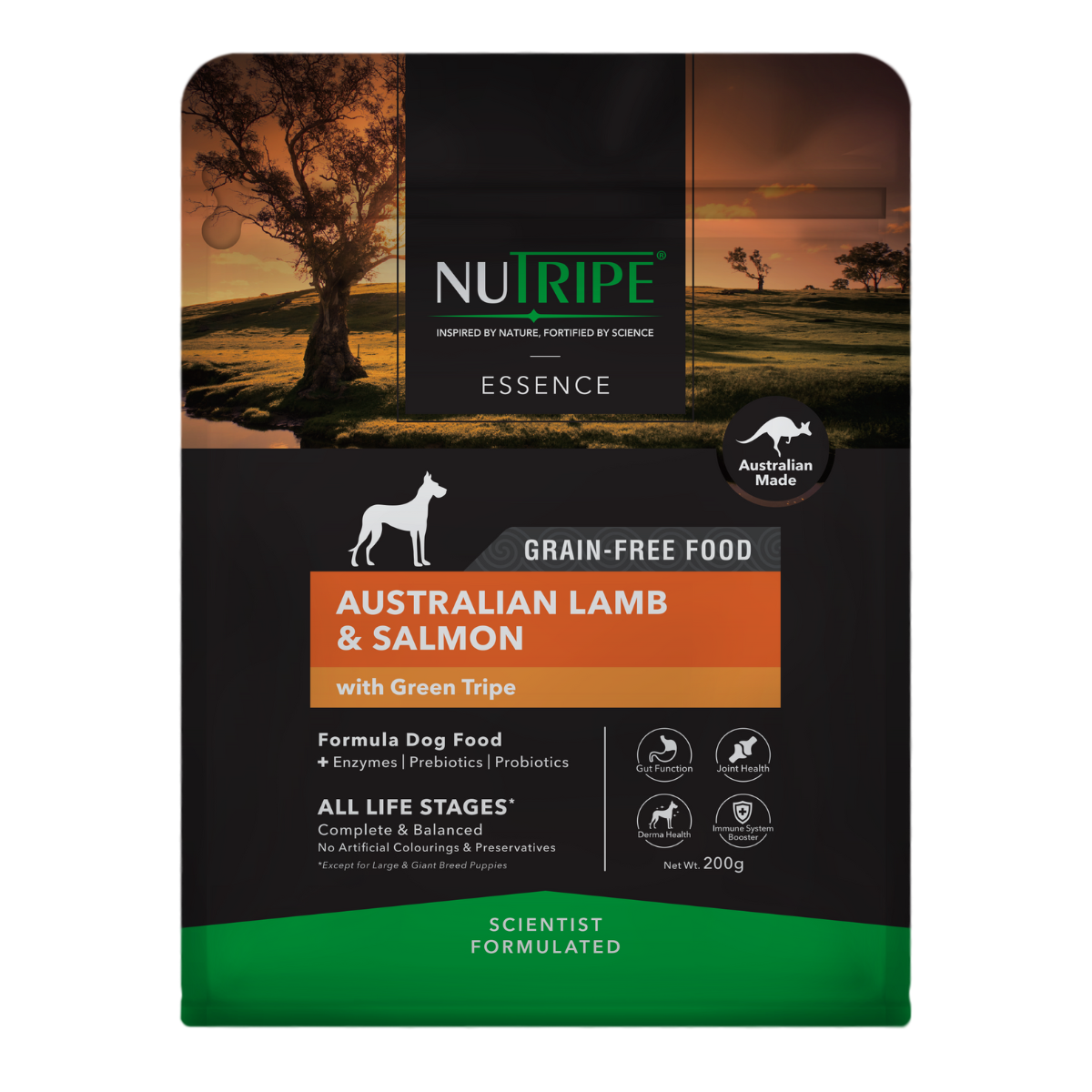 Nutripe Essence Australian Lamb & Salmon with Green Tripe Dog 200g