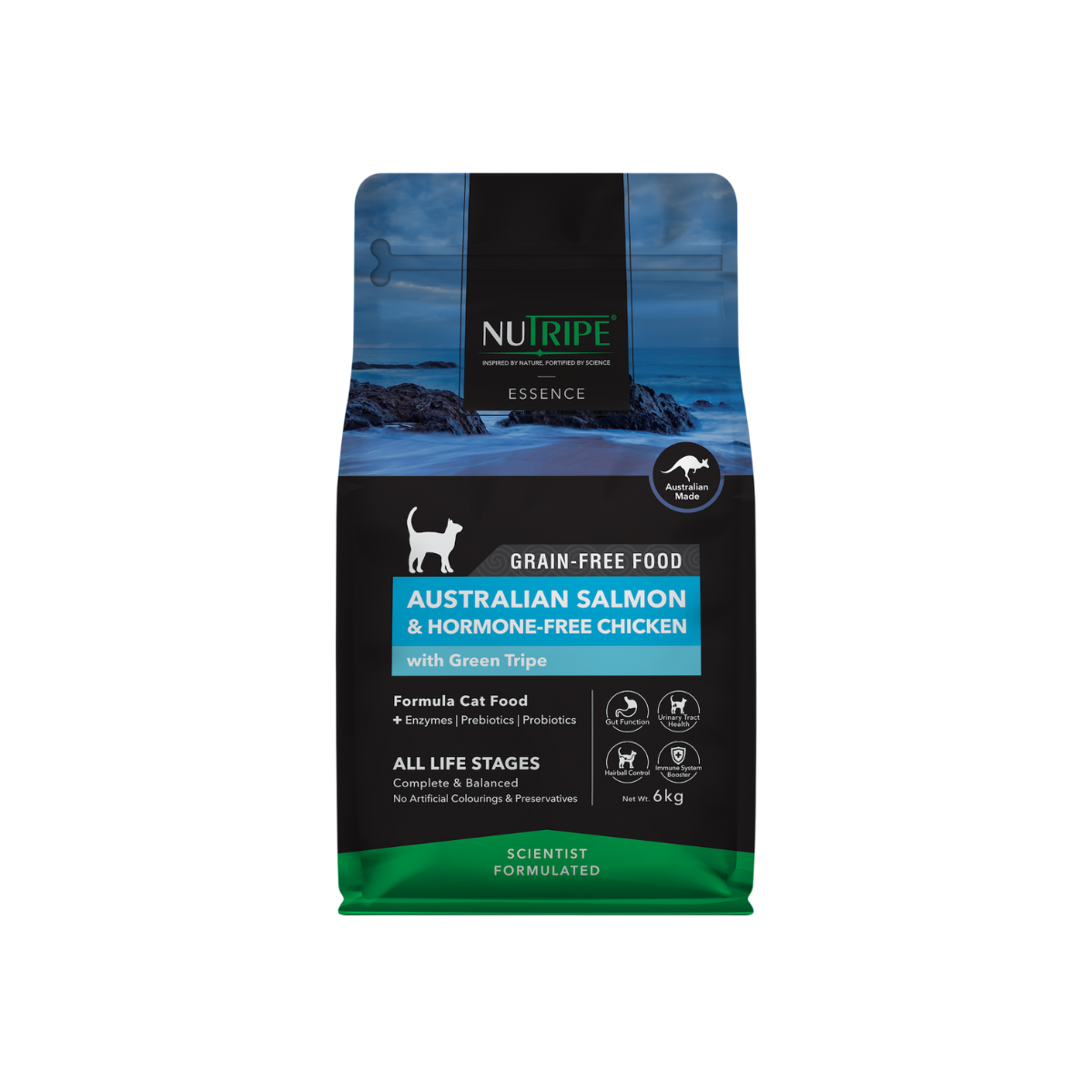 Nutripe Essence Australian Salmon & Hormone-Free Chicken with Green Tripe Cat 6kg
