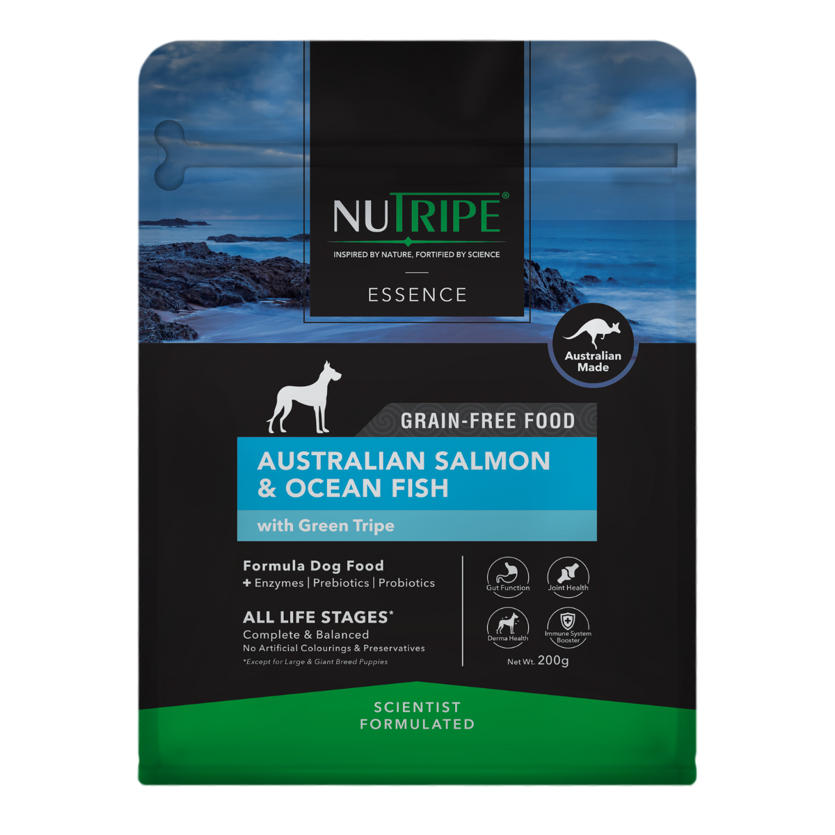 Nutripe Essence Australian Salmon & Ocean Fish with Green Tripe Dog 200g