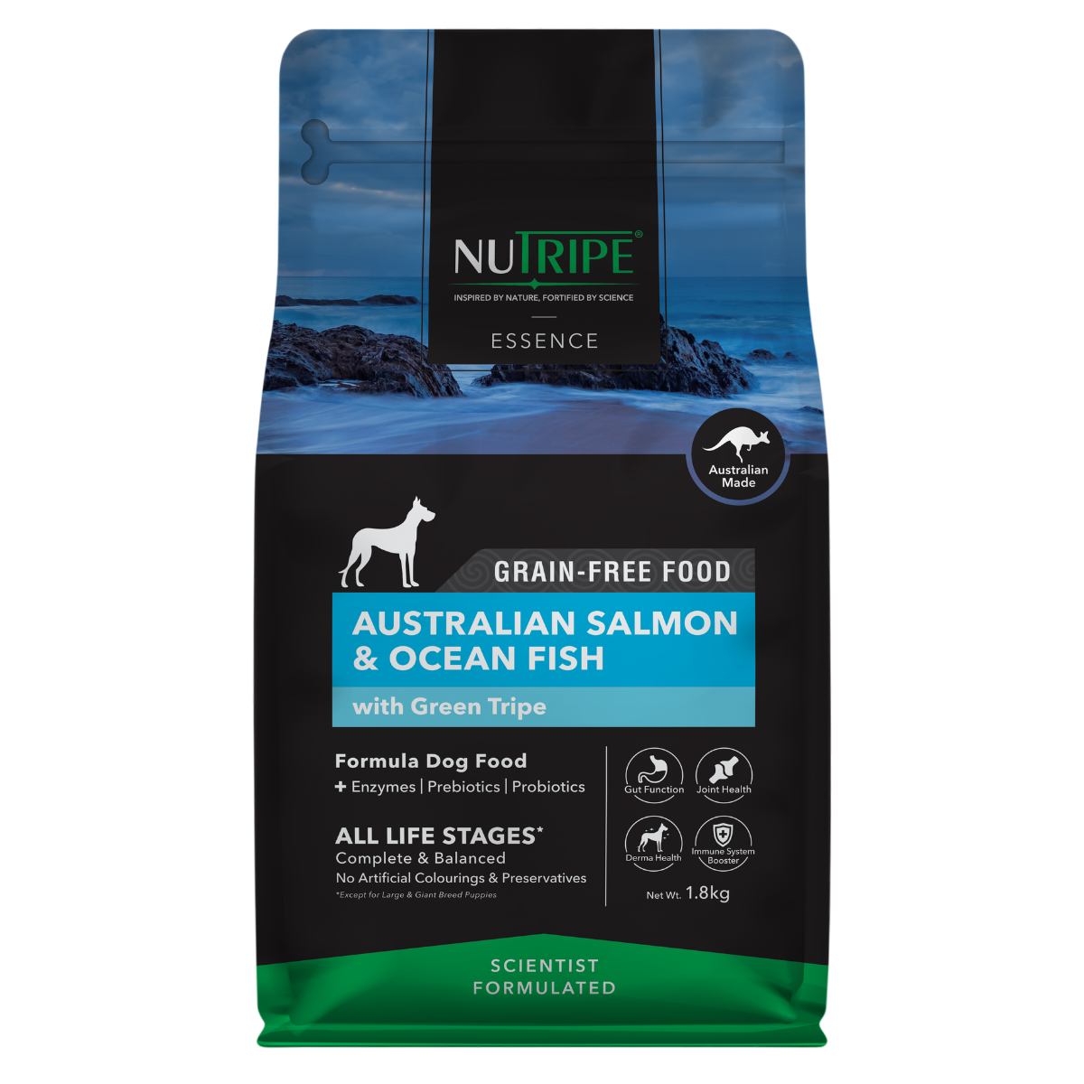 Nutripe Essence Australian Salmon & Ocean Fish with Green Tripe Dog 1.8kg