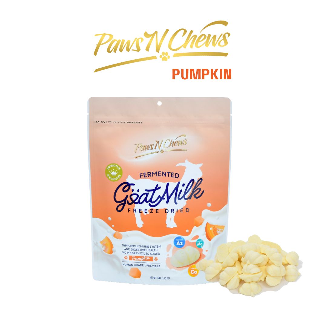 Paws N Chews Fermented Goat Milk Probiotic + Pumpkin Freeze Dried 50g
