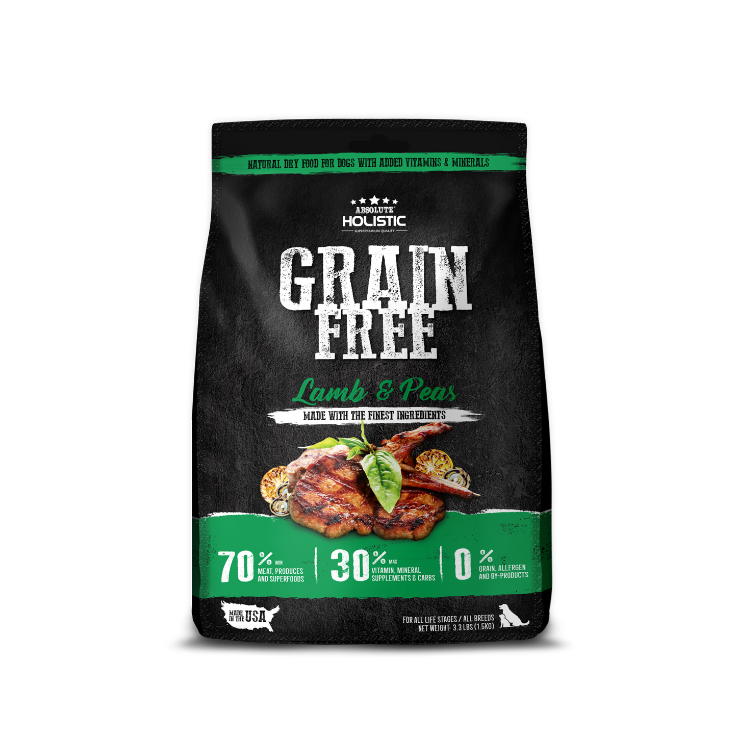 Absolute Holistic Lamb & Peas Grain Free Dry Dog Food