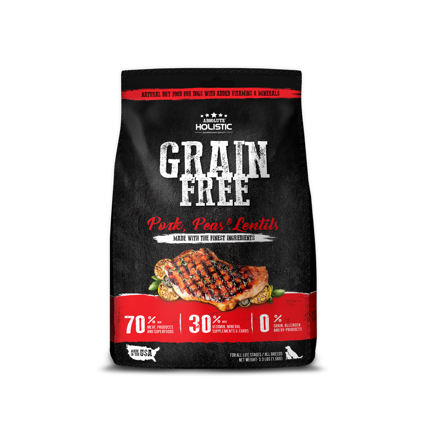 Absolute Holistic Pork & Peas Grain Free Dry Dog Food