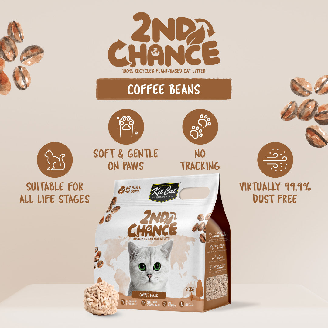 Kit Cat 2nd Chance Coffee Beans Clumping Cat Litter 2.5kg