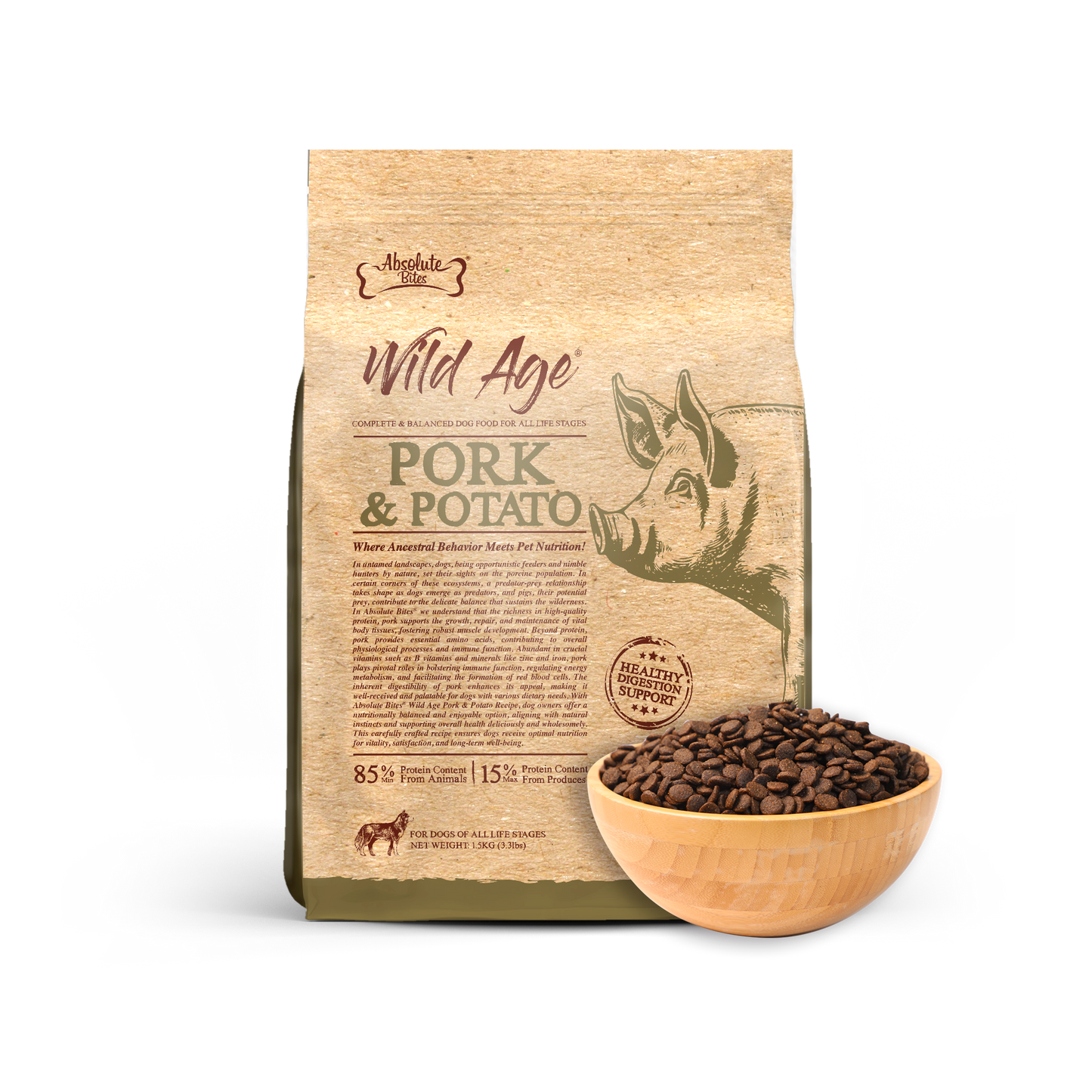 Absolute Bites Wild Age Pork & Potato Dry Dog Food
