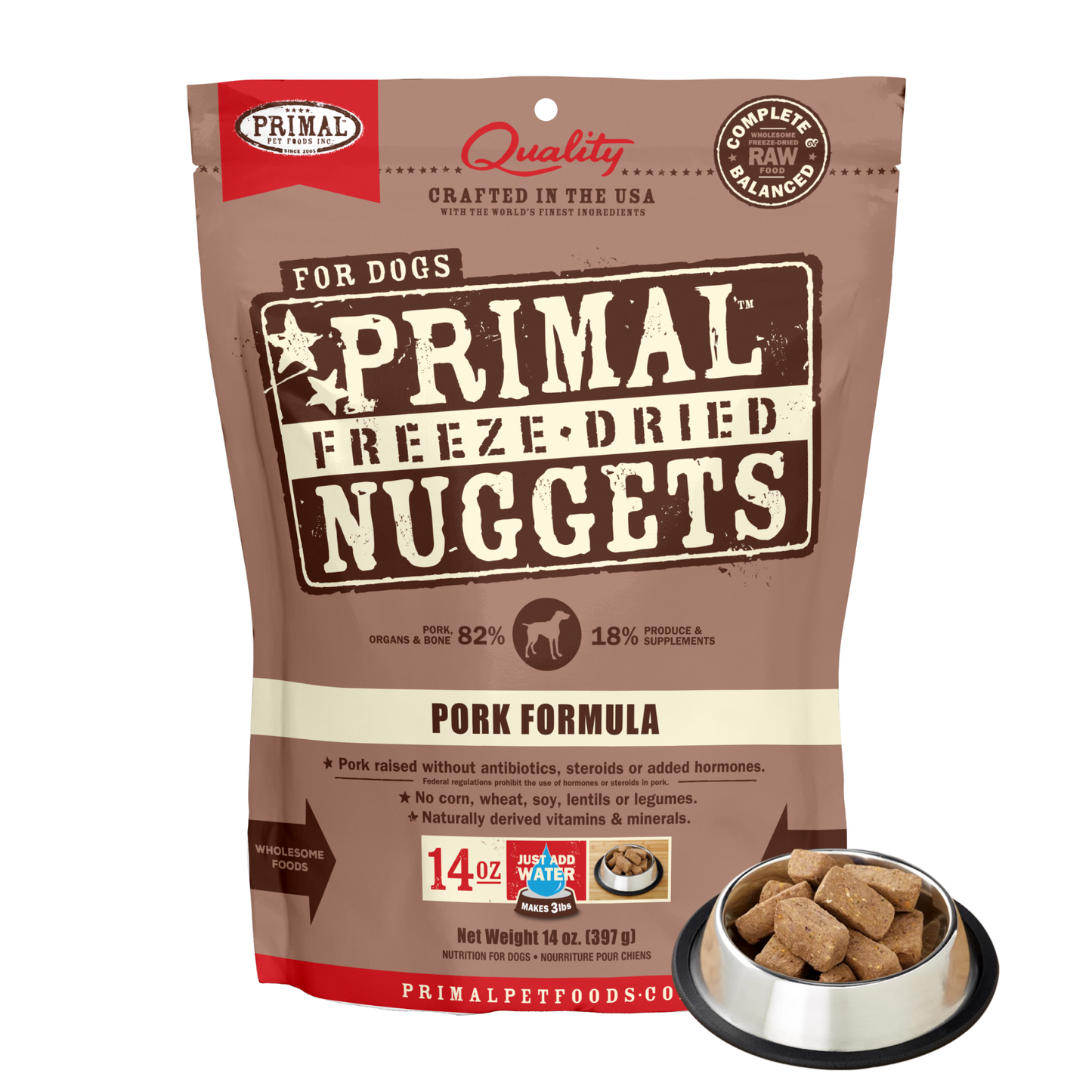 Primal Pork Formula Freeze Dried Dog Food 14oz