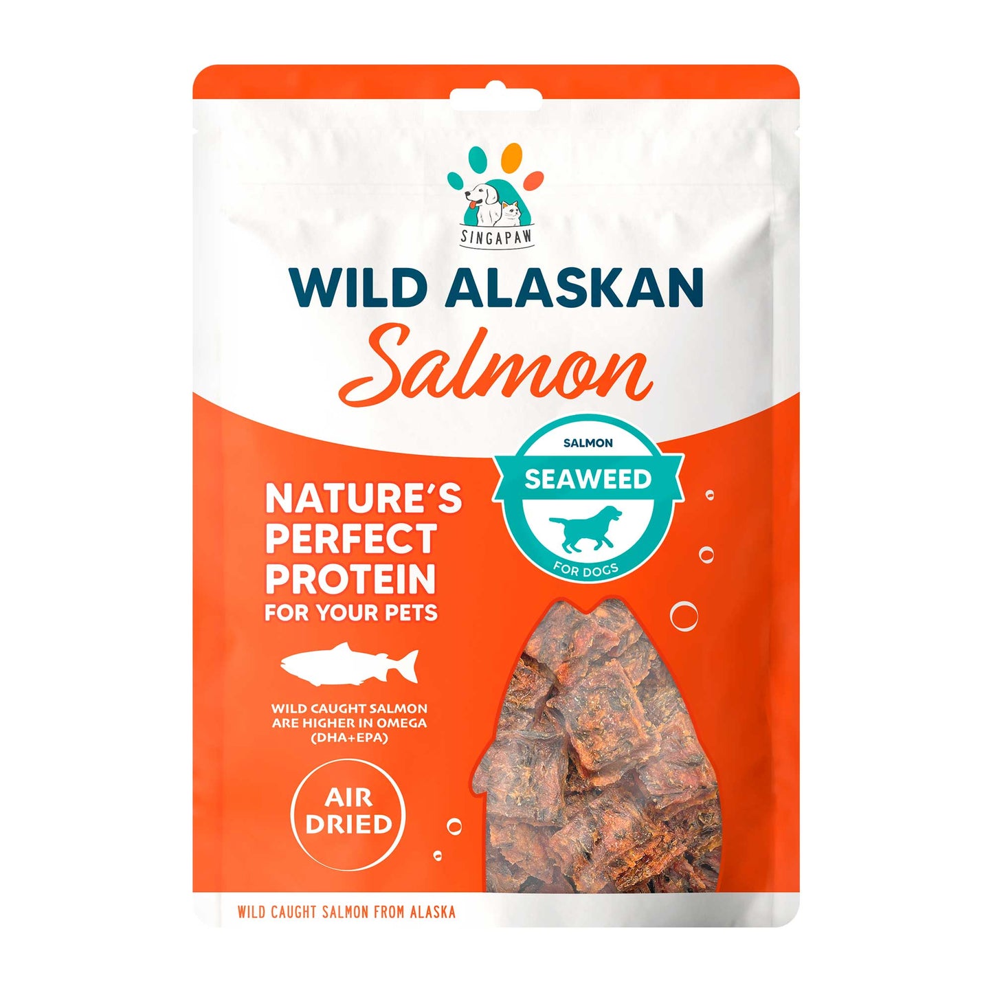 Singapaw Wild Alaskan Salmon & Seaweed Air Dried Dog Treats 70g