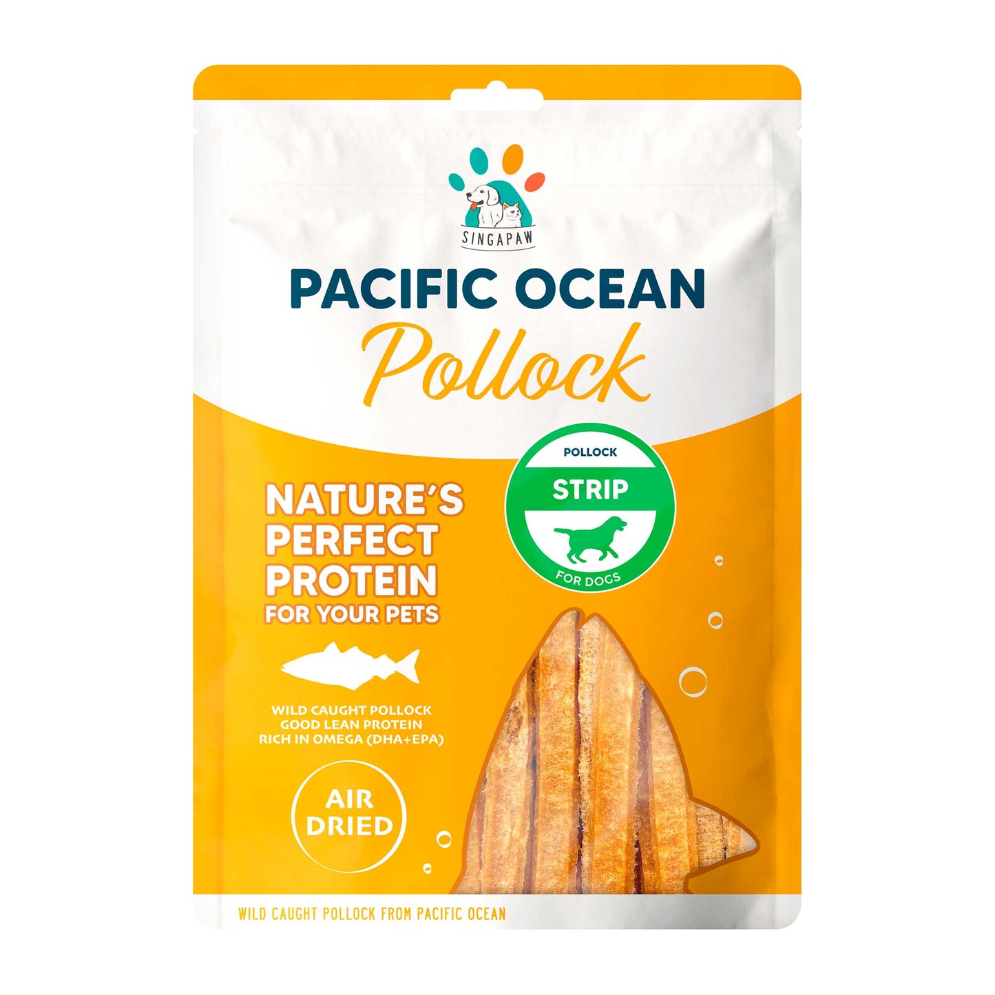 Singapaw Pacific Ocean Pollock Strip Air Dried Dog Treats 70g