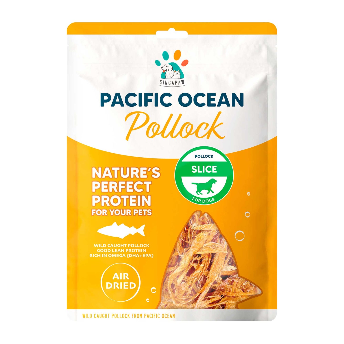 Singapaw Pacific Ocean Pollock Slice Air Dried Dog Treats 40g