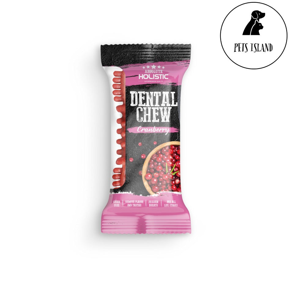 Absolute Dental Chew & Dental Chew Boost! 4" (25g per piece) - -Cranberry