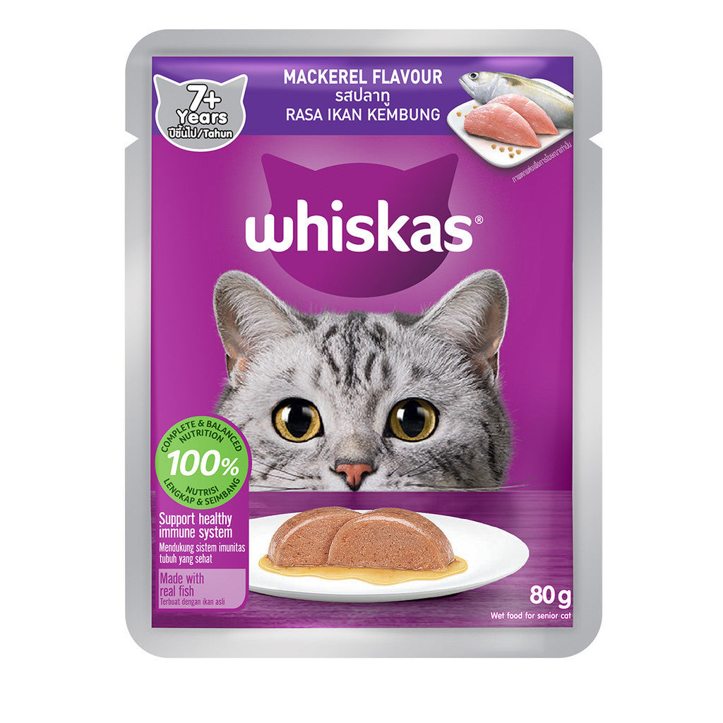 Whiskas Pouch Adult & Senior Nutritious Flavor Wet Cat Food 80g
