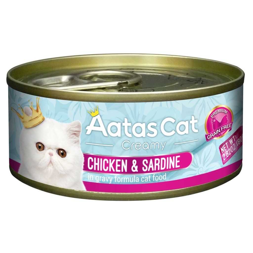Aatas Cat Creamy Chicken Cat Canned Wet Food 80g