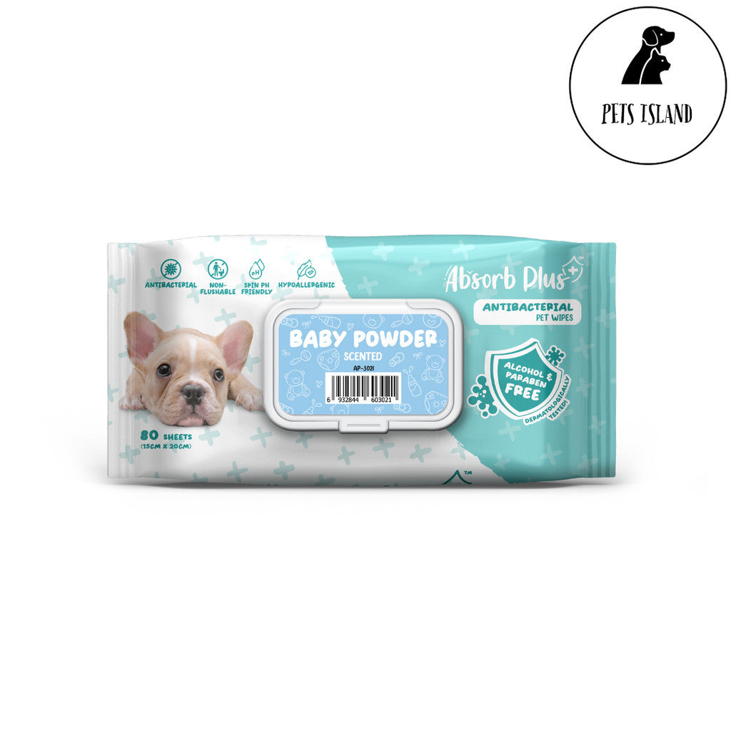Absorb Plus Antibacterial Pet Wipes 80pcs