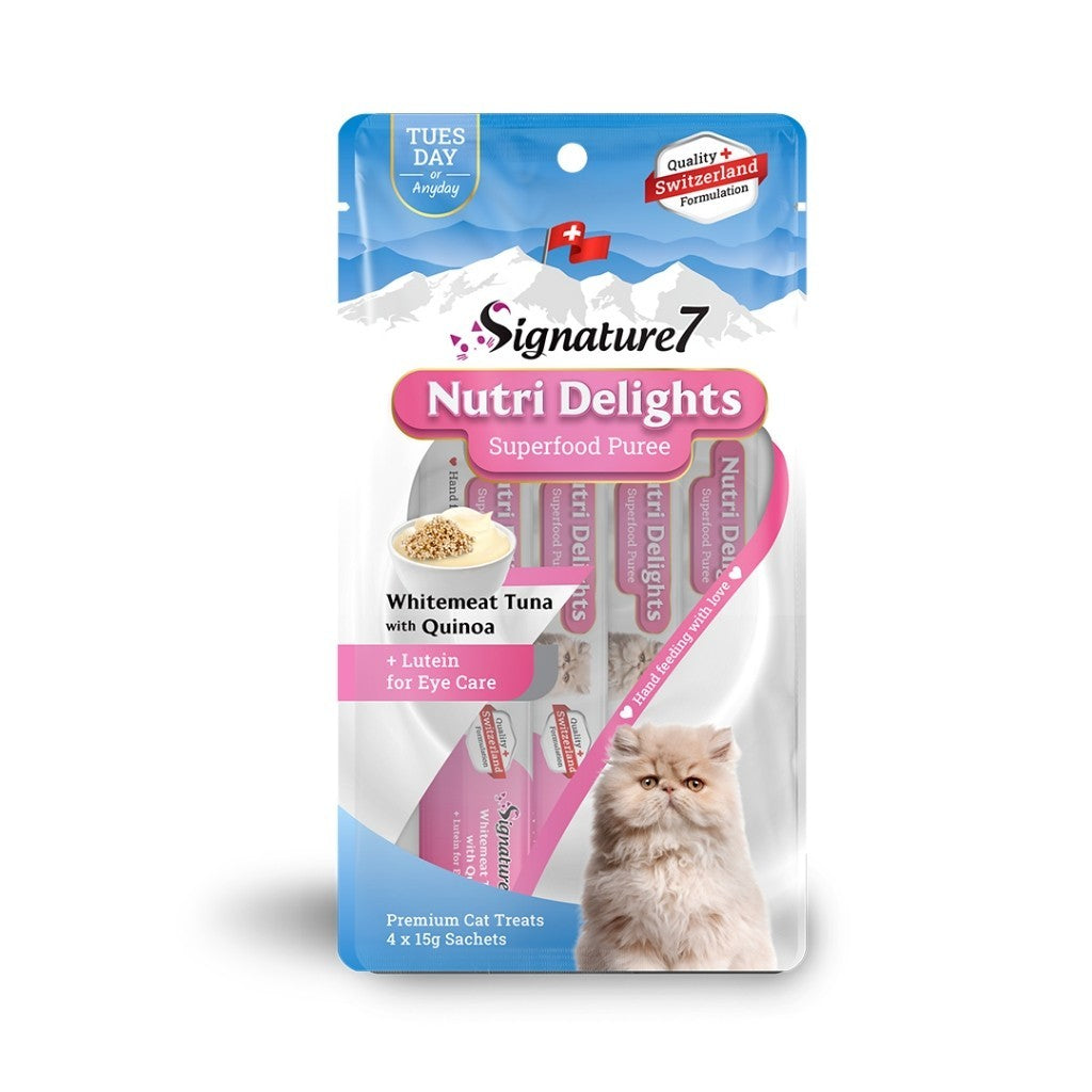 Signature7 Nutri Delights Superfood Puree 15g x4 Cat Wet Treats