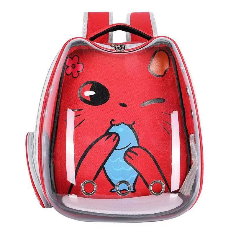 Pet Backpack Carrier Bag Transparent Cat Puppy Backpack Portable Space Capsule Breathable Animal Carrying Bag