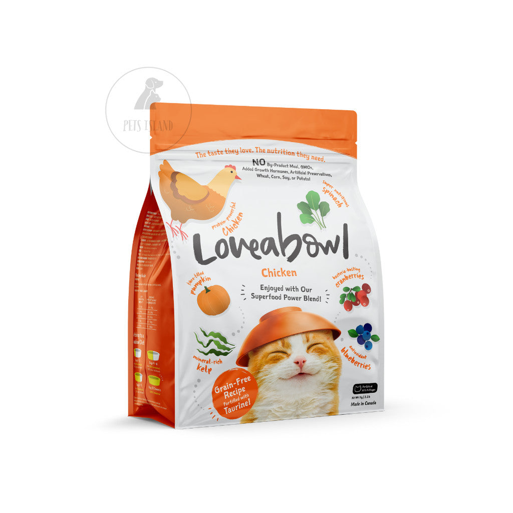 Loveabowl Grain Free Dry Cat Food - Complete Diet, Kibbles, Chicken Snow Crab Herring Salmon Lobster
