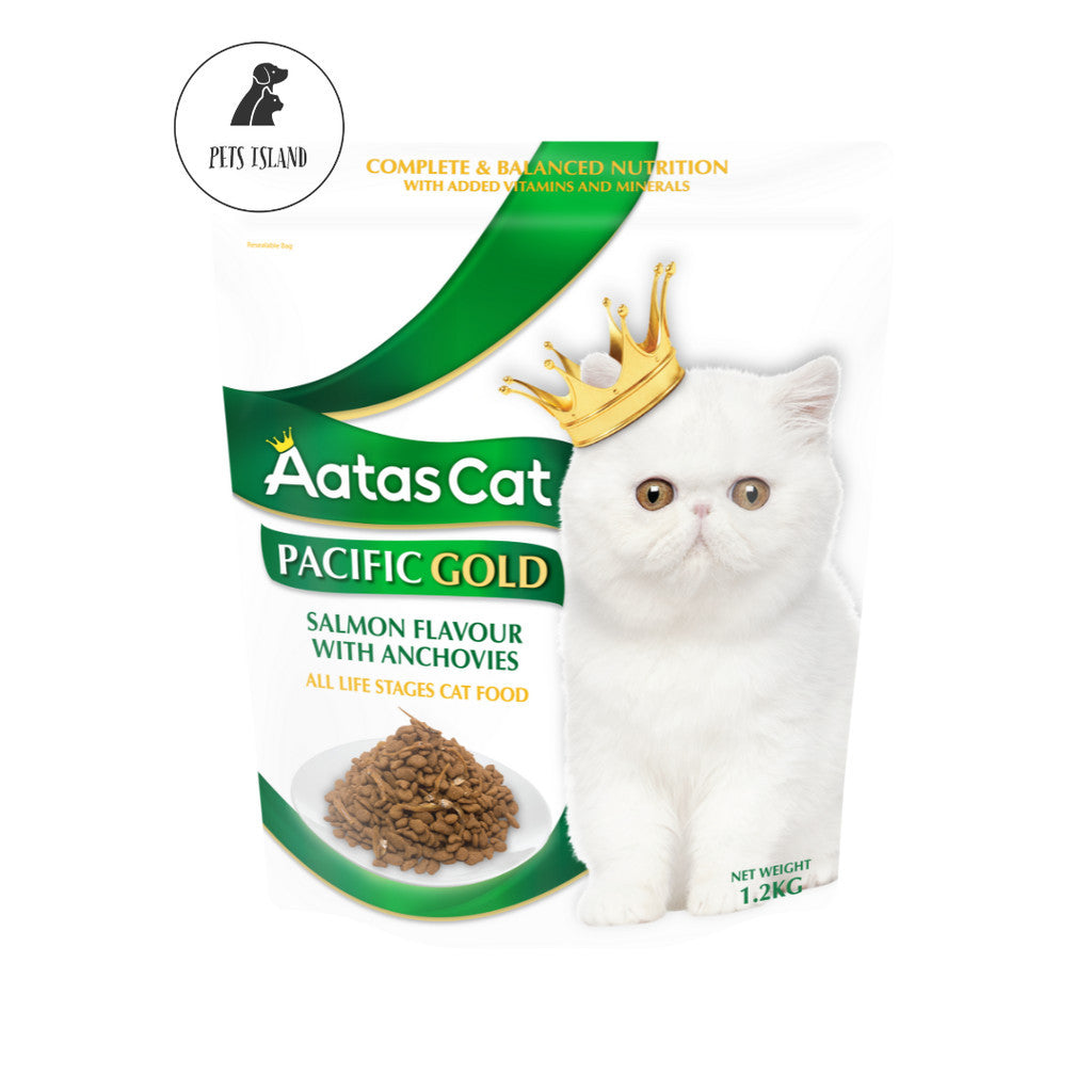 Aatas Cat Supreme & Pacific Gold Dry Food 1.2kg - Chicken Tuna Anchovies & Salmon Anchovies