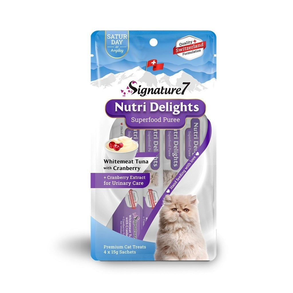 Signature7 Nutri Delights Superfood Puree 15g x4 Cat Wet Treats
