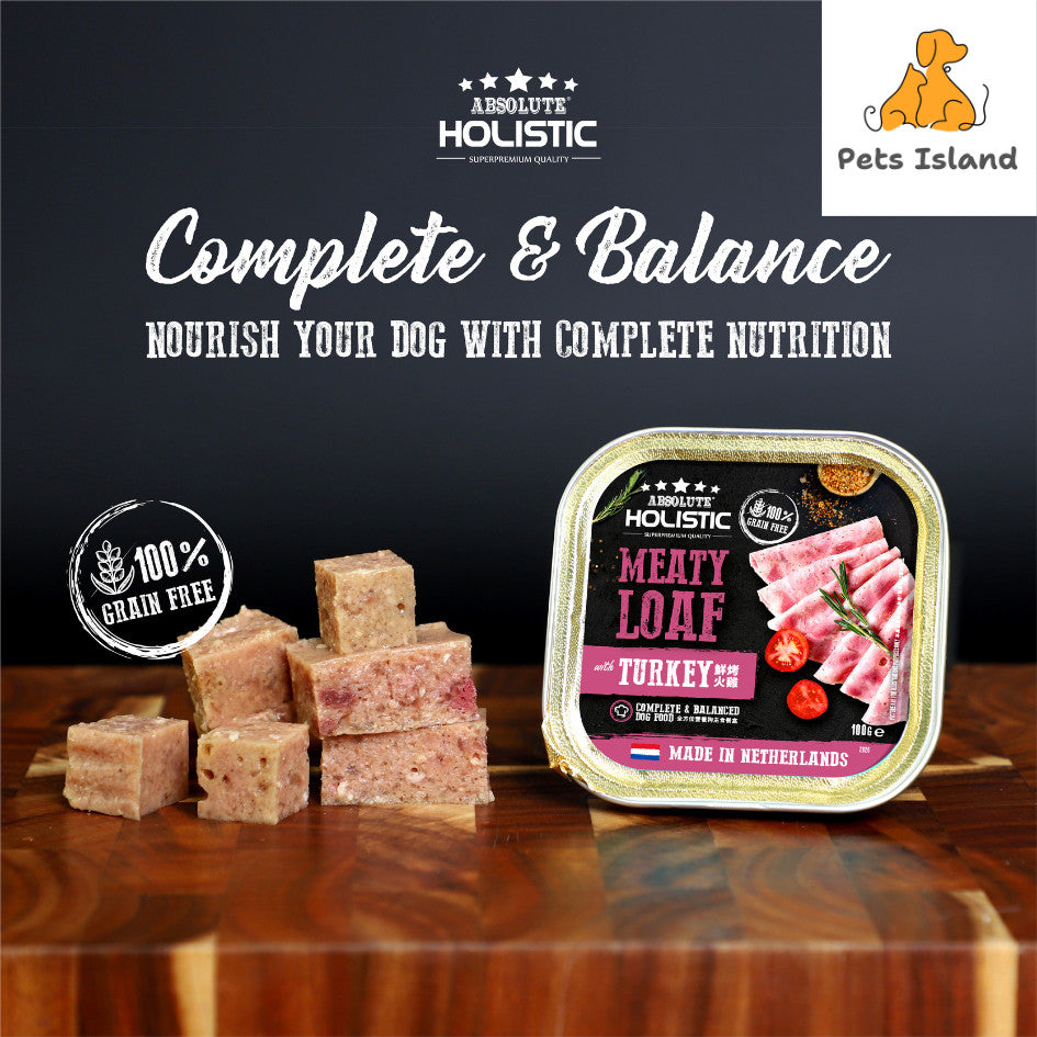 Absolute Holistic Complete & Balanced Meaty Loaf Wet Tray Food for Dog (100g)