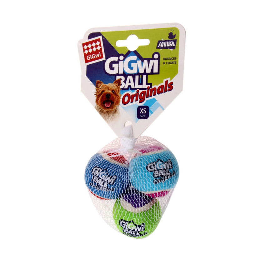 GiGwi Tennis Ball for Dogs Squeaker Fetch Durable Ball Originals Dog Toy 3 Sizes