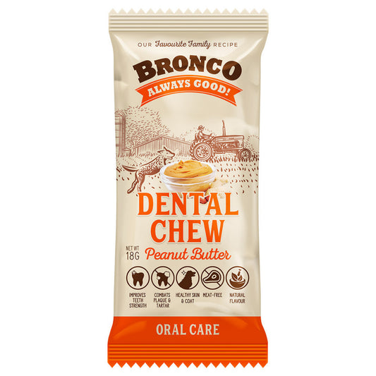 12 FOR $10: Bronco Dental Chew for Dog 18g - Banana, Blueberry, Cranberry, Milk, Mint, Peanut Butter