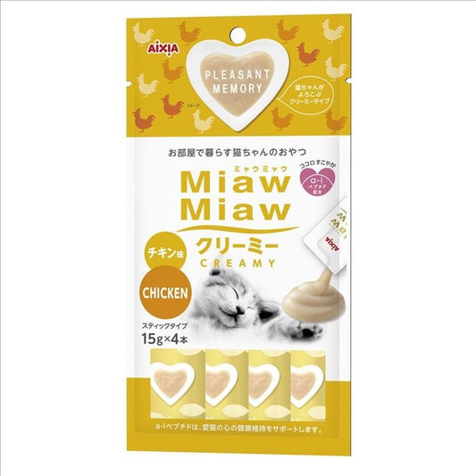 $3 EACH MIX & MATCH (6+ QTY): Aixia Miaw Miaw Creamy Cat Treats - 15g x 4 sachets