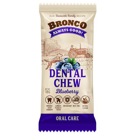 12 FOR $10: Bronco Dental Chew for Dog 18g - Banana, Blueberry, Cranberry, Milk, Mint, Peanut Butter