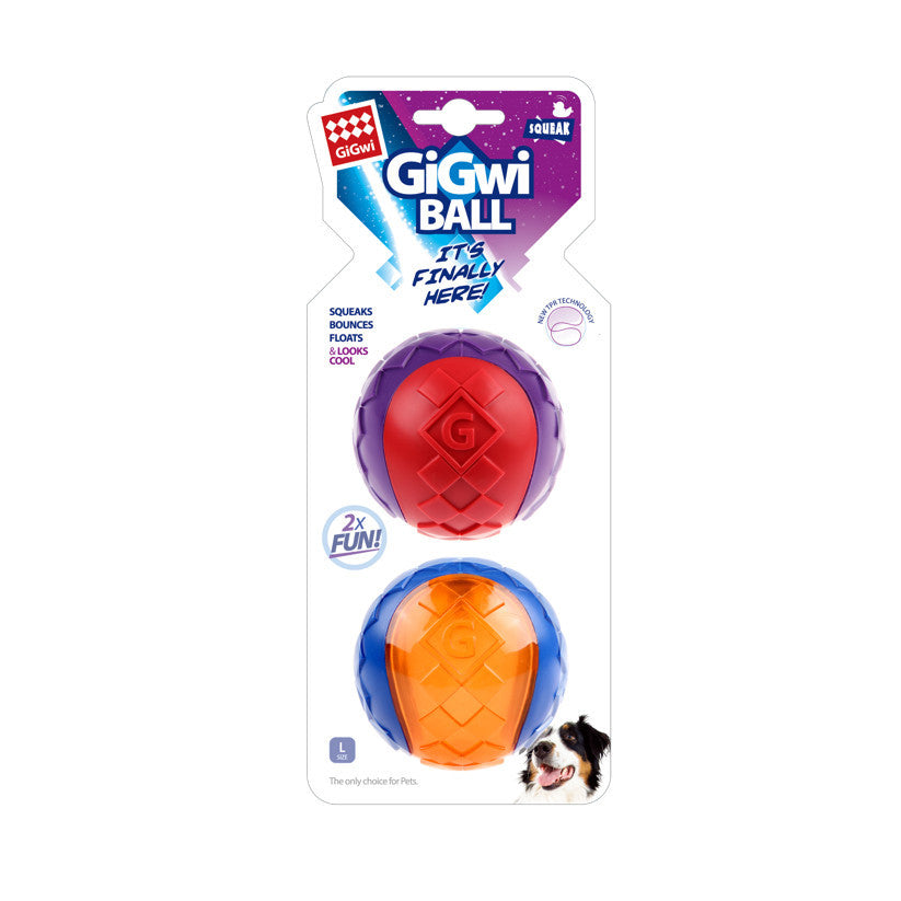 GiGwi Durable Floatable Squeak Ball Dog Puppy Toy 3 Sizes