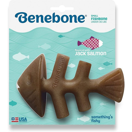 Benebone Chew Toy Wishbone Maplestick Fishbone Infused with Real Flavour for Dogs & Puppies